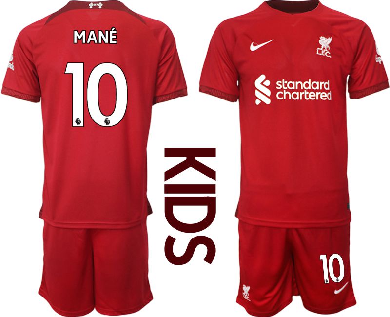 Youth 2022-2023 Club Liverpool home red #10 Soccer Jersey